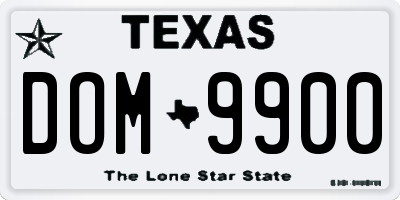 TX license plate DOM9900