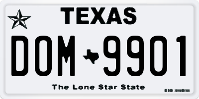 TX license plate DOM9901
