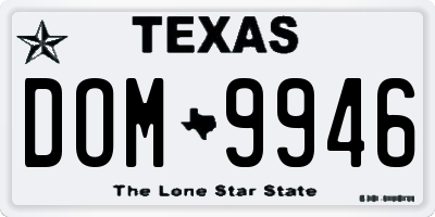 TX license plate DOM9946