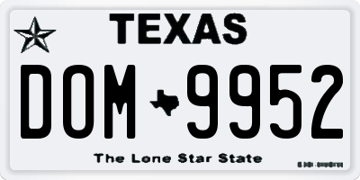 TX license plate DOM9952