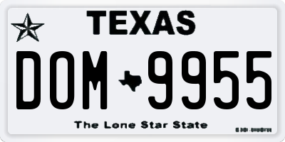 TX license plate DOM9955
