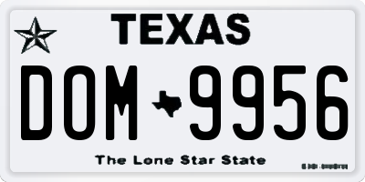 TX license plate DOM9956