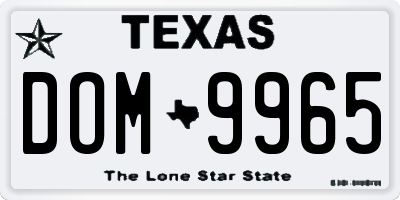 TX license plate DOM9965