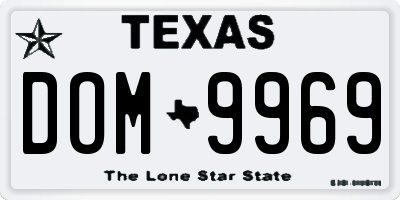 TX license plate DOM9969