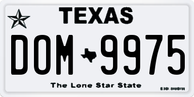 TX license plate DOM9975