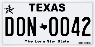 TX license plate DON0042
