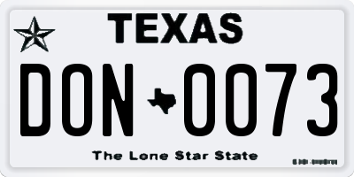 TX license plate DON0073