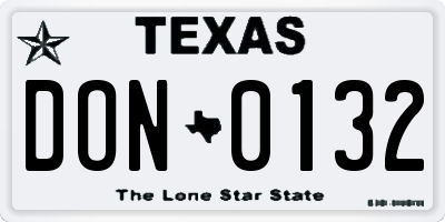 TX license plate DON0132