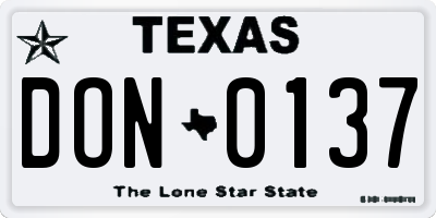 TX license plate DON0137