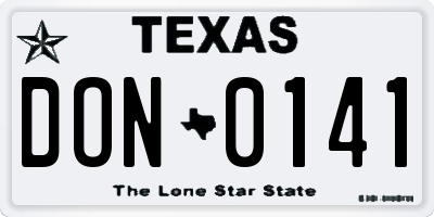 TX license plate DON0141
