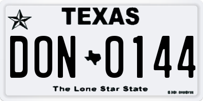 TX license plate DON0144