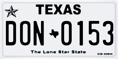 TX license plate DON0153