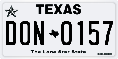 TX license plate DON0157