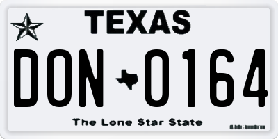 TX license plate DON0164