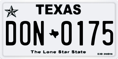TX license plate DON0175