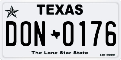 TX license plate DON0176