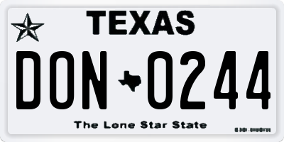 TX license plate DON0244
