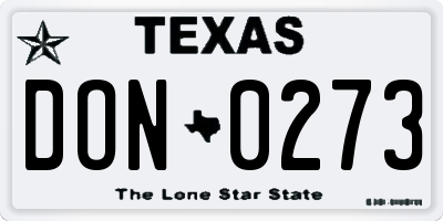 TX license plate DON0273