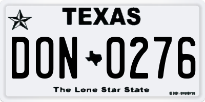 TX license plate DON0276