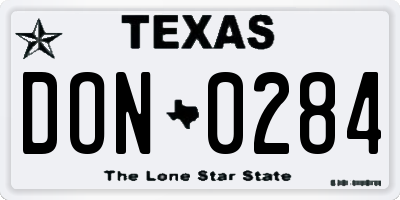 TX license plate DON0284