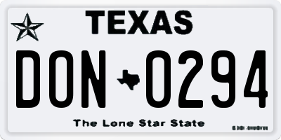 TX license plate DON0294