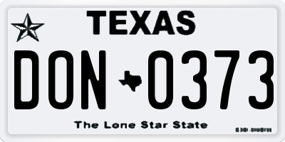 TX license plate DON0373
