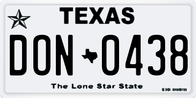 TX license plate DON0438