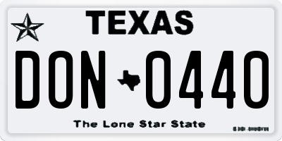 TX license plate DON0440