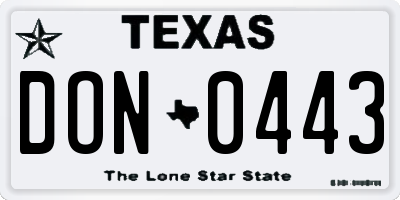 TX license plate DON0443