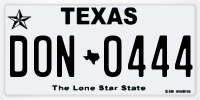TX license plate DON0444