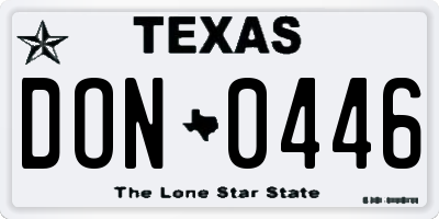 TX license plate DON0446
