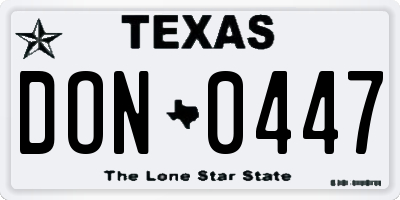 TX license plate DON0447