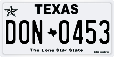 TX license plate DON0453