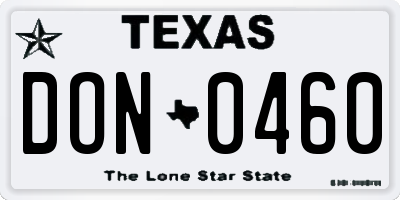 TX license plate DON0460