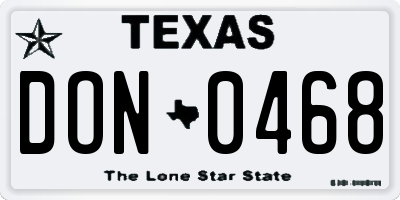 TX license plate DON0468
