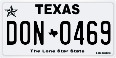 TX license plate DON0469