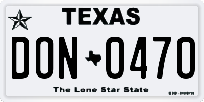 TX license plate DON0470