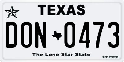 TX license plate DON0473