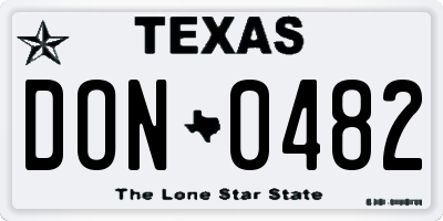 TX license plate DON0482