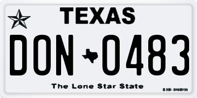 TX license plate DON0483