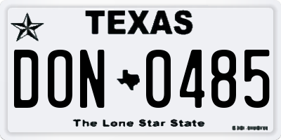 TX license plate DON0485