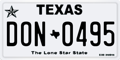 TX license plate DON0495