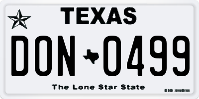 TX license plate DON0499