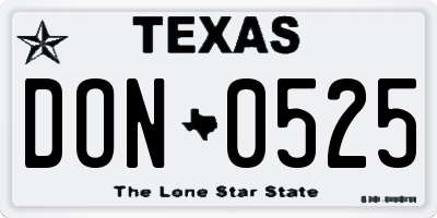TX license plate DON0525