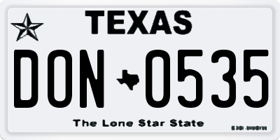 TX license plate DON0535
