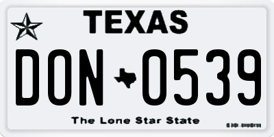 TX license plate DON0539