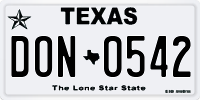 TX license plate DON0542