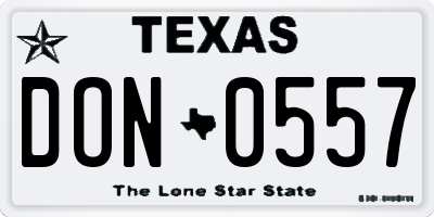 TX license plate DON0557