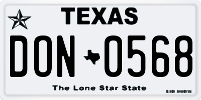TX license plate DON0568