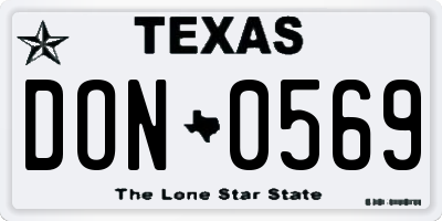 TX license plate DON0569